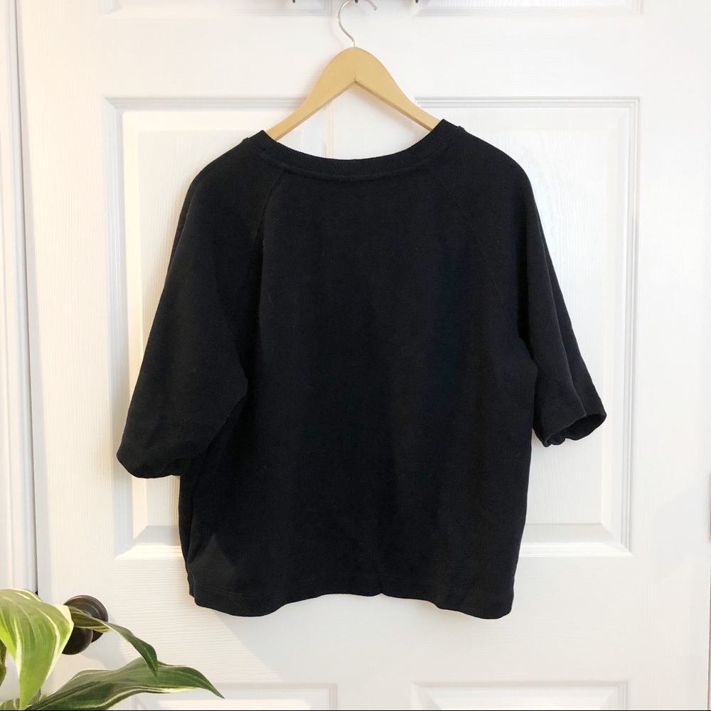 Vince | Navy Blue Cotton 3/4 Sleeve Sweatshirt - Picture 3 of 8